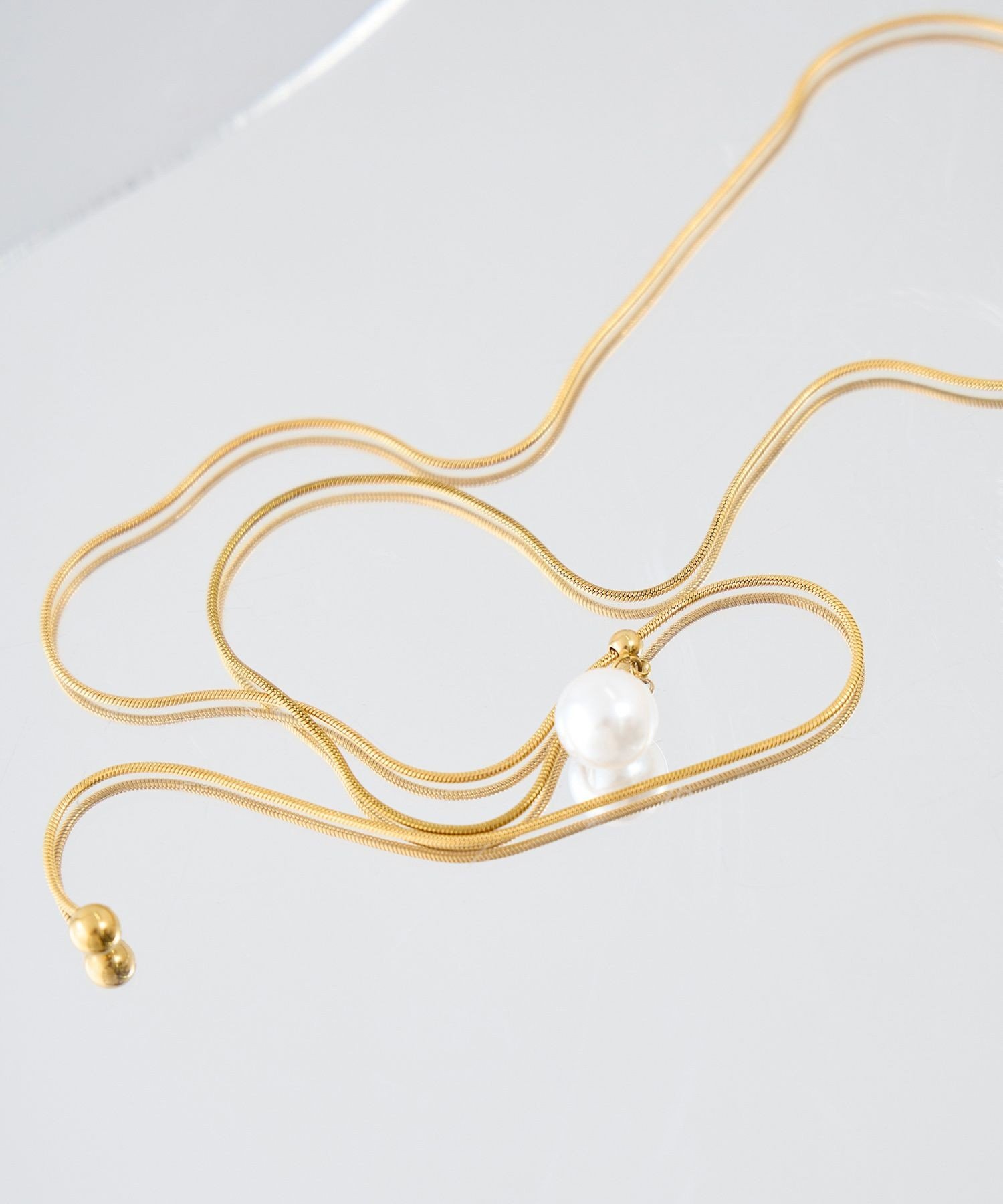 ROPE' PICNIC PASSAGE ステンレスビッグパールスライドY字ネックレス ロペピクニック アクセサリー・腕時計 ネックレス シルバー ゴールド