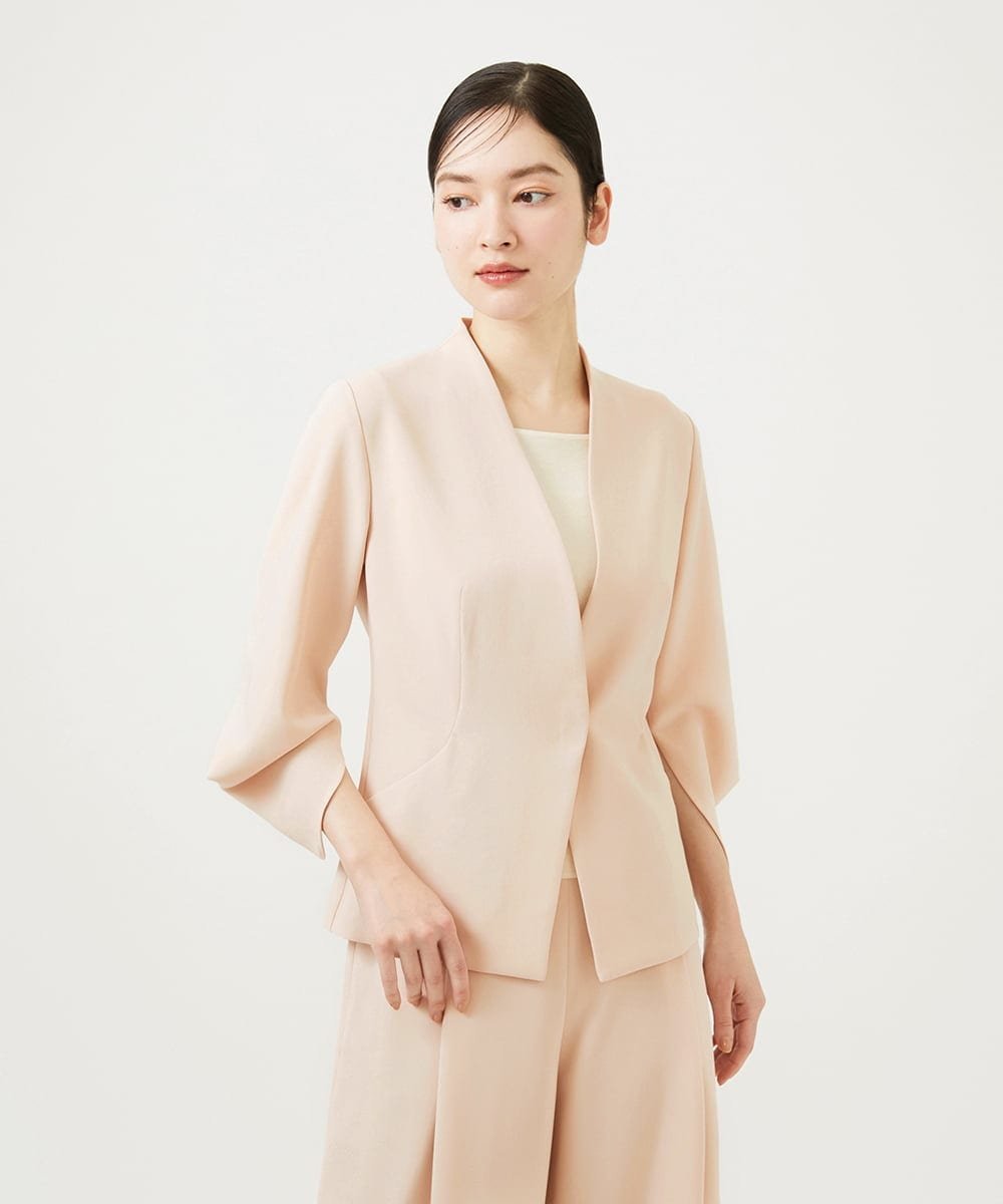 Sybilla 【再入荷】スリットスリーブジャケット シビラ ジャケット・アウター ノーカラージャケット ピンク ブラック