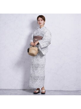 utatane utatane/(W)注染浴衣3点セット 綿麻 白地に小花 ウタタネ ビジネス/フォーマル 着物/浴衣 ホワイト【送料無料】
