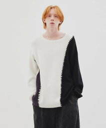 タケオキクチ 服（メンズ） 【SALE／55%OFF】tk.TAKEO KIKUCHI ハンドステッチニット ティーケータケオキクチ トップス ニット ホワイト ブラック ブルー【送料無料】