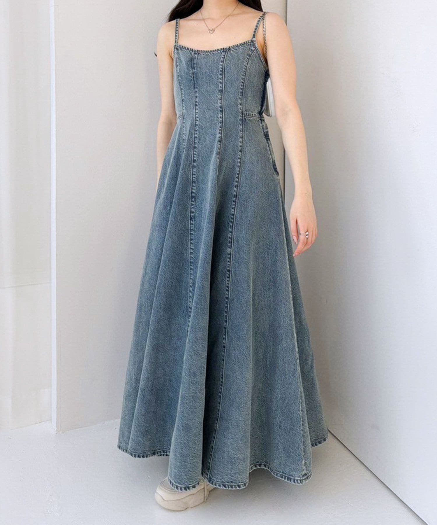 ヘザー ワンピース 【SALE／20%OFF】Heather Denim Flare One-piece ヘザー ワンピース・ドレス ワンピース【送料無料】