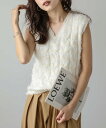 【SALE/40%OFF】La-gemme 前後2way フリンジジャガードニットベスト ラジュール トップス ベスト・ジレ ブラック ホワイト グレー ブラウ...