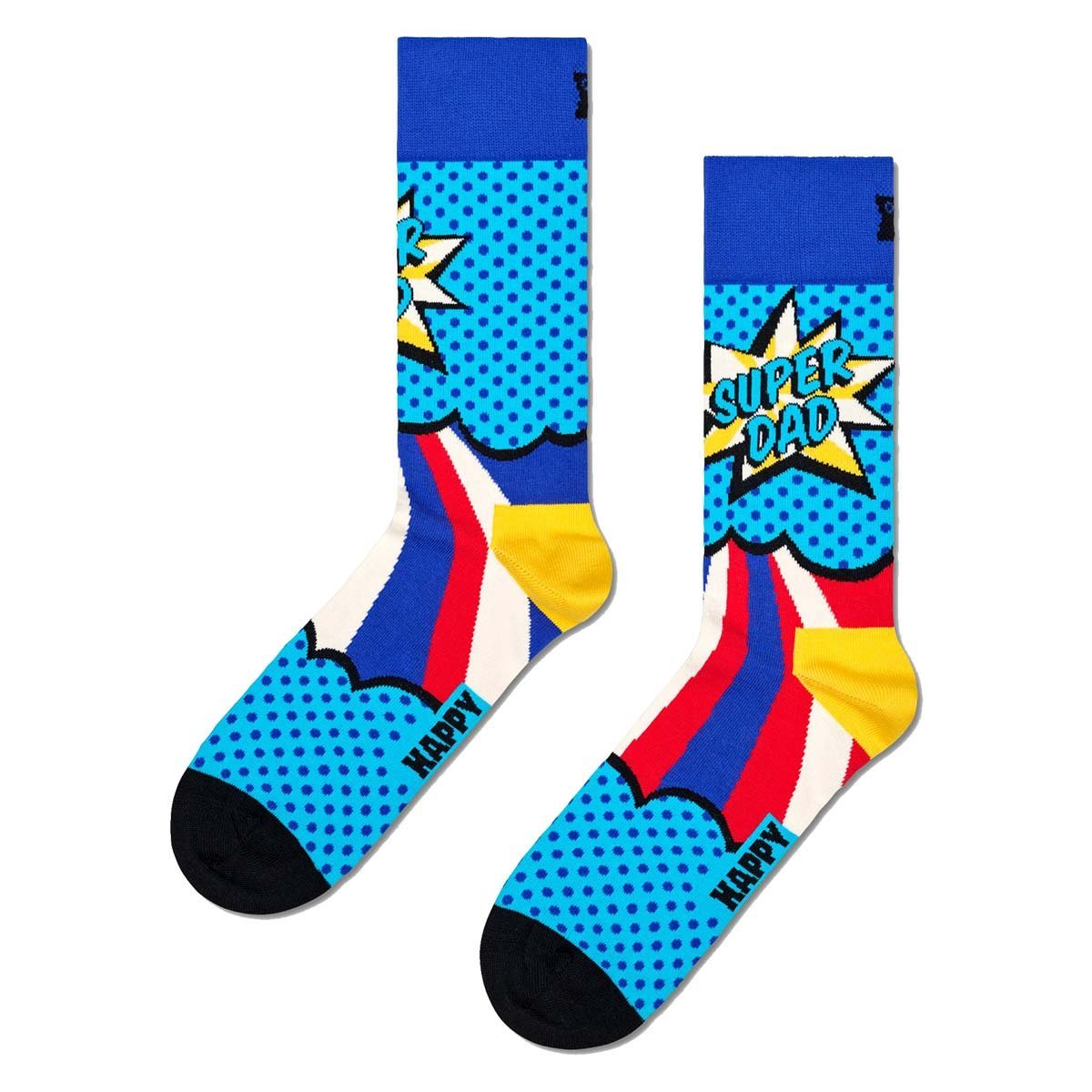 Happy Socks Happy Socks Super Dad( スーパーダッド ) クルー丈 ソックス 10240233 ナイガイ 靴下・レッグウェア 靴下 ブルー