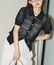 【SALE/10%OFF】PUBLUX 透かし編み サマーニット コンパクトシャツカーデ 限定展開 25SS フリークスストア トップス カーディガン ブラック ブラウン【送料無料】