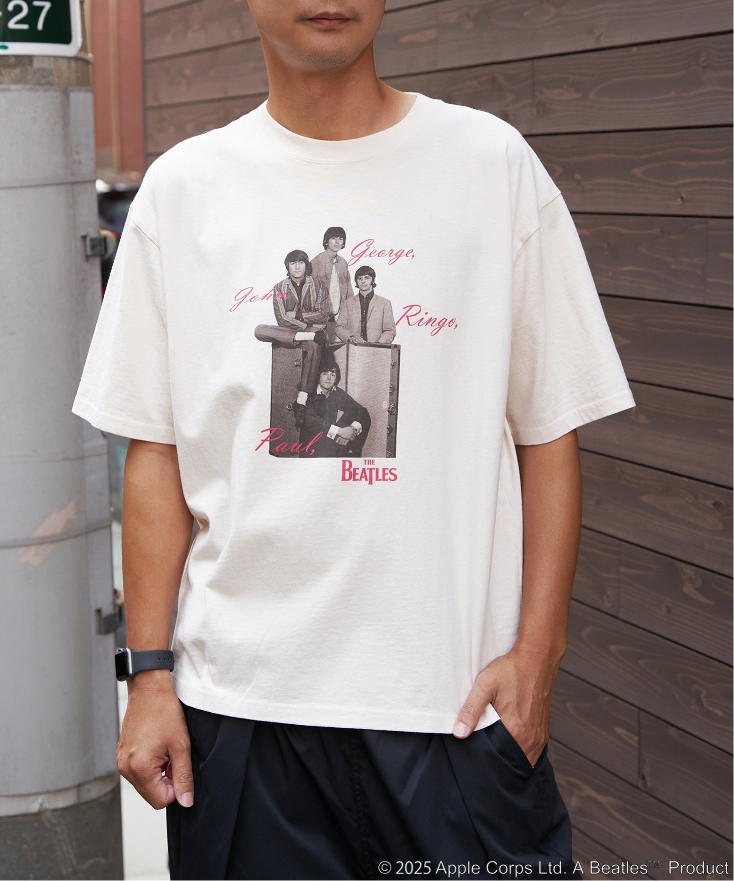VENCE share style MENs THE BEATLES ザ ビートルズ Members sign Tシャツ ヴァンス エクスチェンジ トップス カットソー・Tシャツ ブルー ホワイト グレー