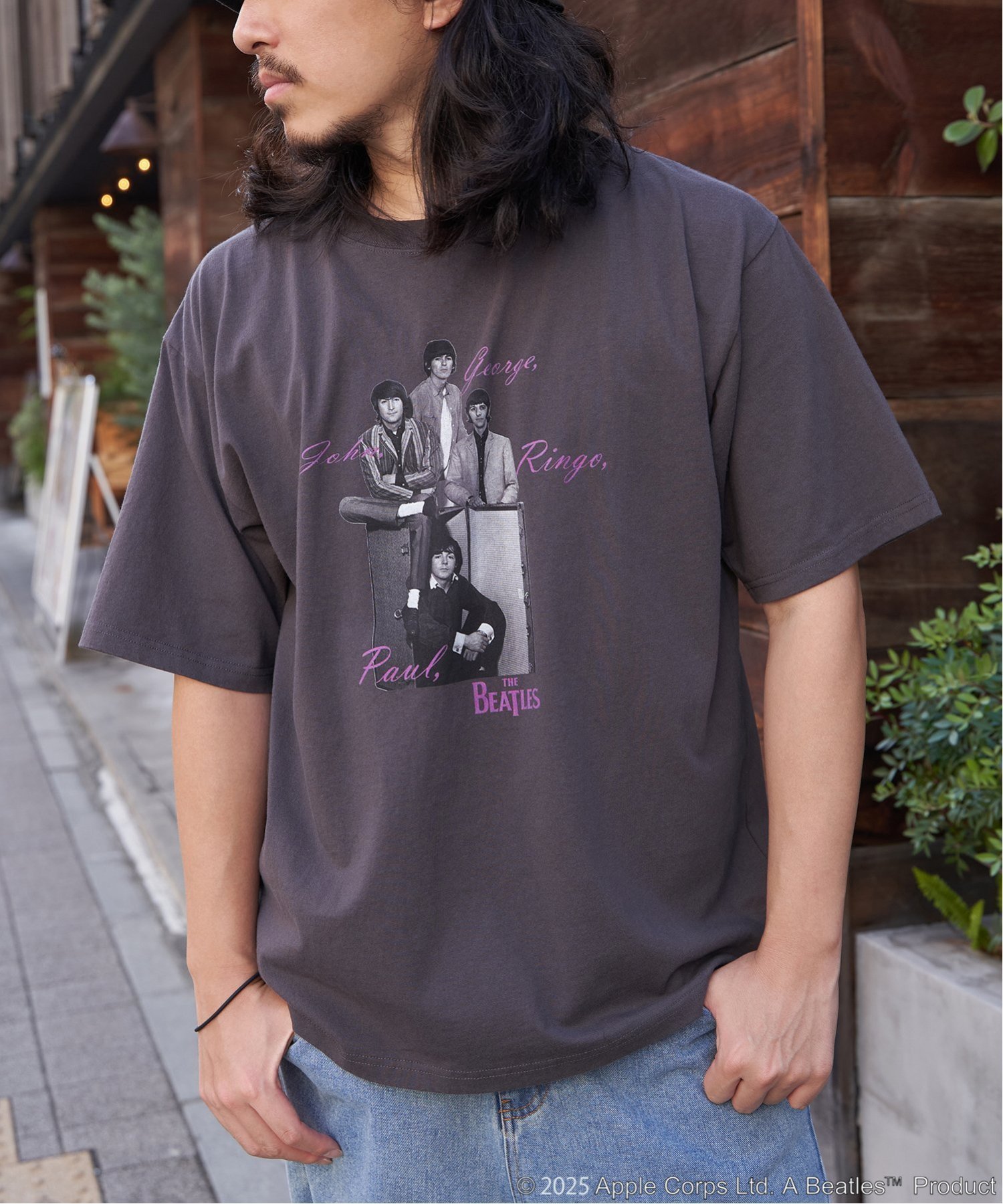 VENCE share style MENs THE BEATLES ザ ビートルズ Members sign Tシャツ ヴァンス エクスチェンジ トップス カットソー・Tシャツ ブルー ホワイト グレー