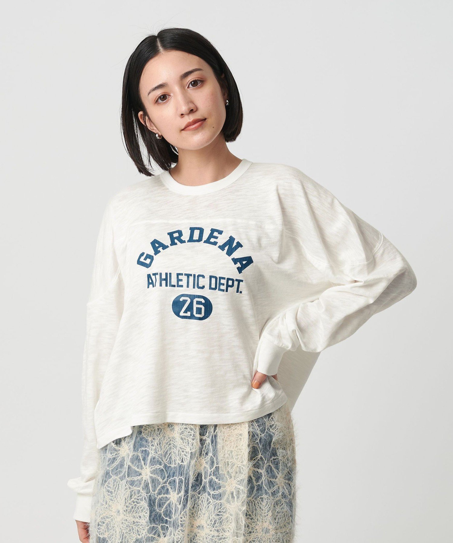 【SALE／50%OFF】BEAUTY&YOUTH UNITED ARROWS 【別注】＜Collegiate Pacific＞フットボール ロングスリーブTシャツ ビューティー＆ユース　ユナイテッドアローズ トップス カットソー・Tシャツ ホワイト ブラウン