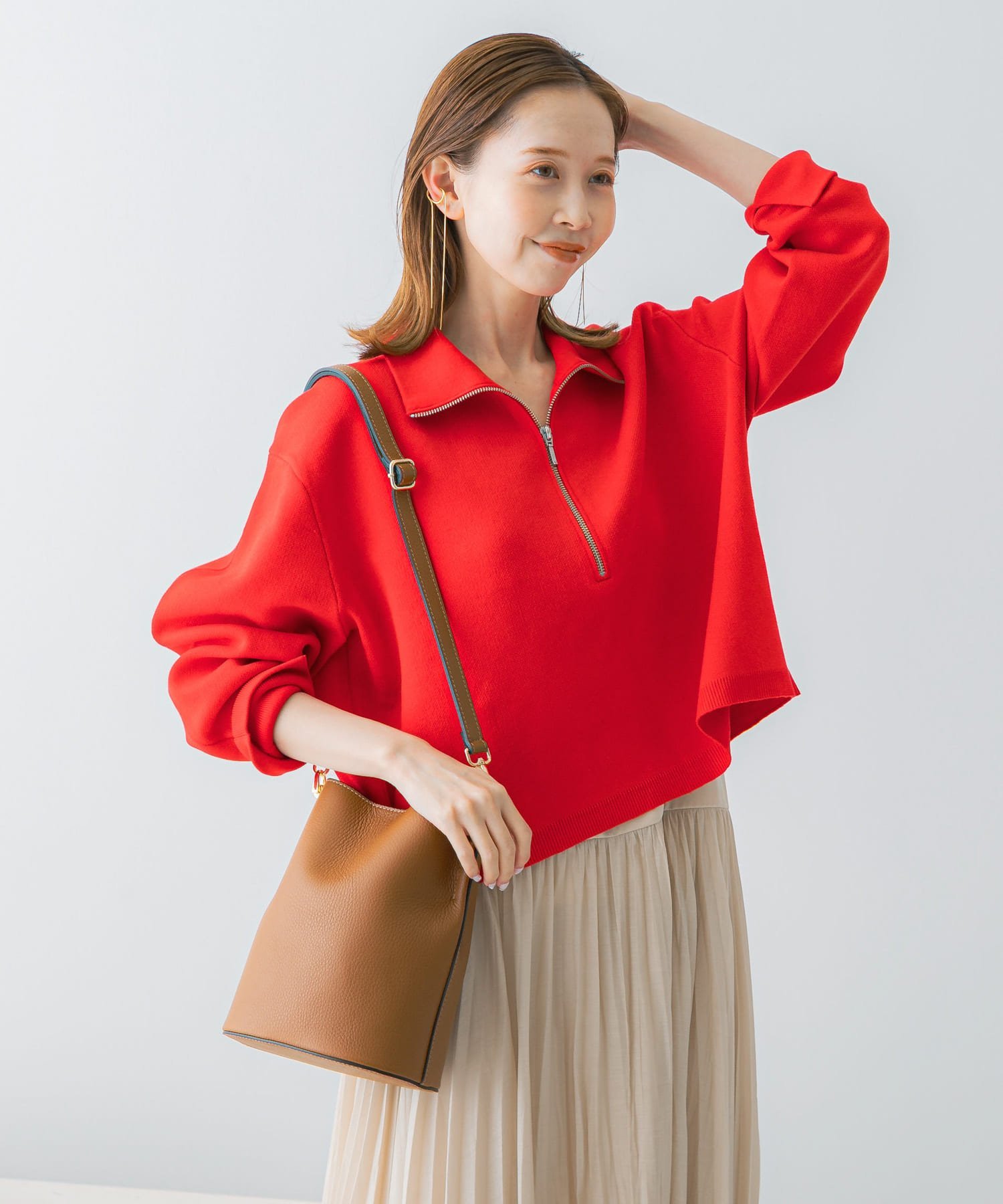 ROSSO ハーフジップニット アーバンリサーチロッソ トップス ニット レッド