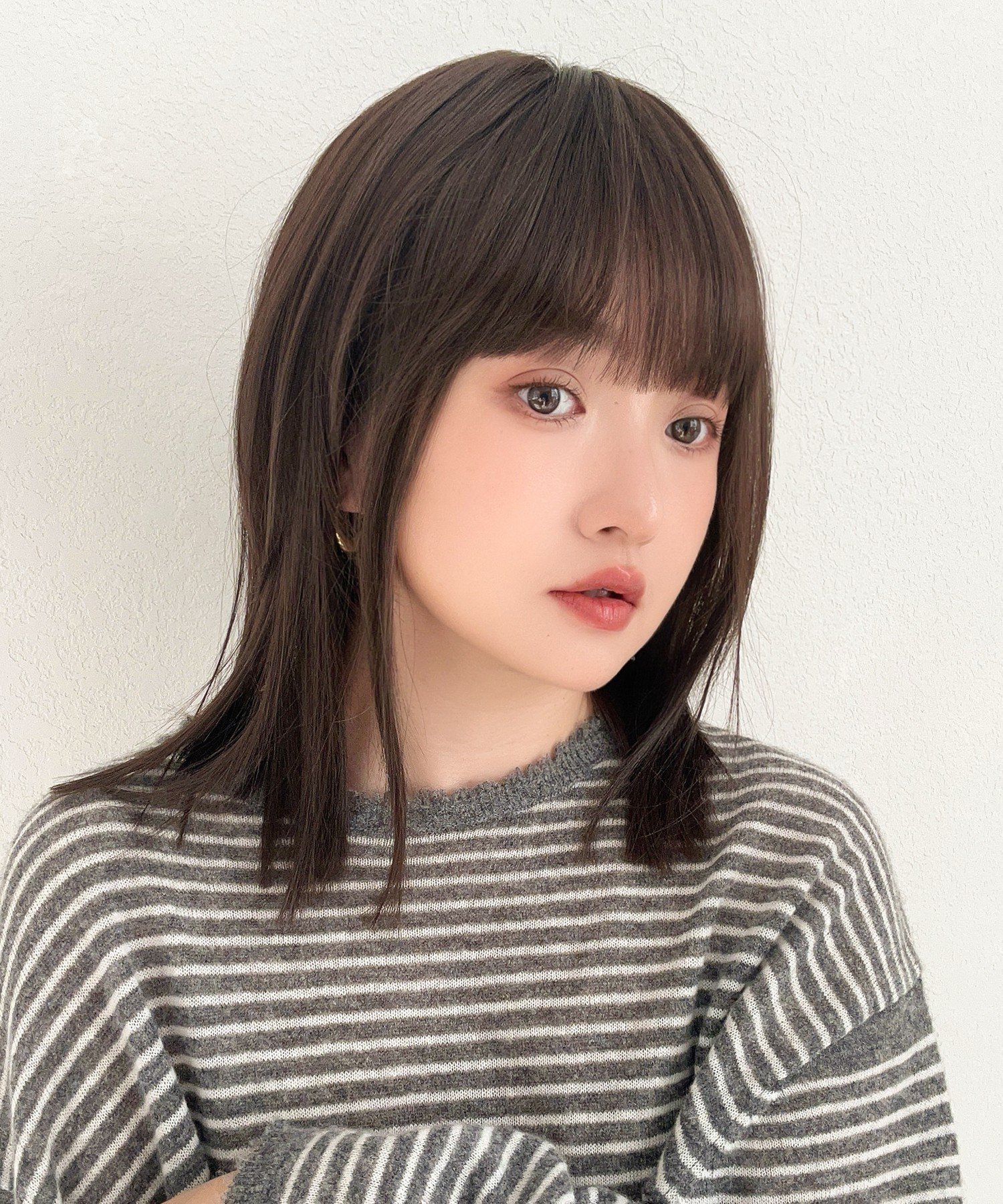 Brightlele 「 シアーカットロブ 」 ウィッグ レディース ミディアム ボブ ロングボブ 自然 ブライトララ ヘアアクセサリー その他のヘアアクセサリー ブラウン ピンク ベージュ