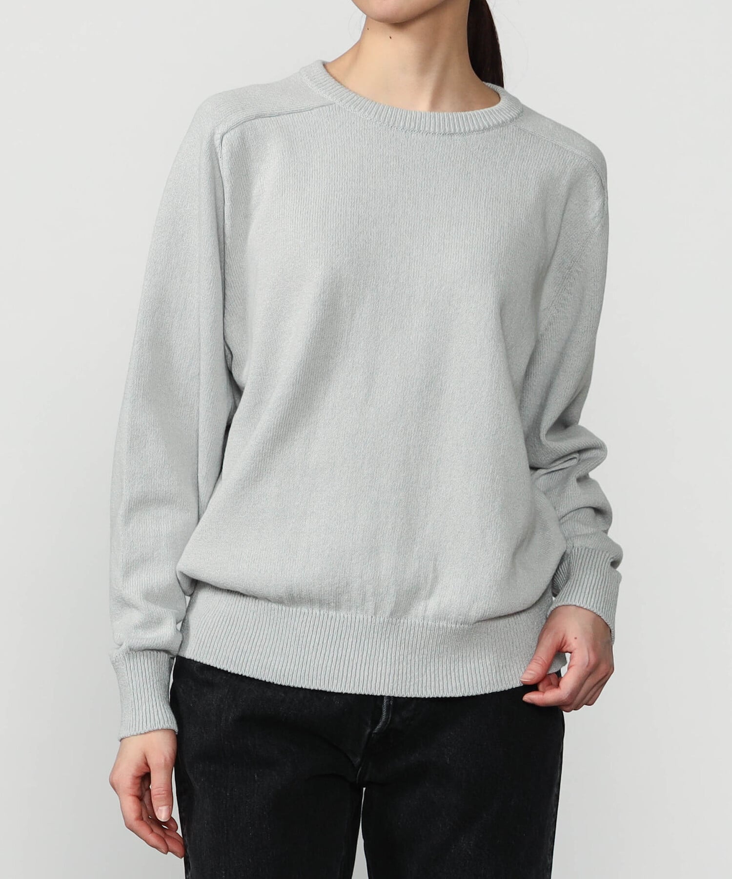 Bshop MORRIS & SONS ｜ コットン サドルショルダーニット WOMEN ビショップ トップス ニット ブラウン イエロー オレンジ ネイビー