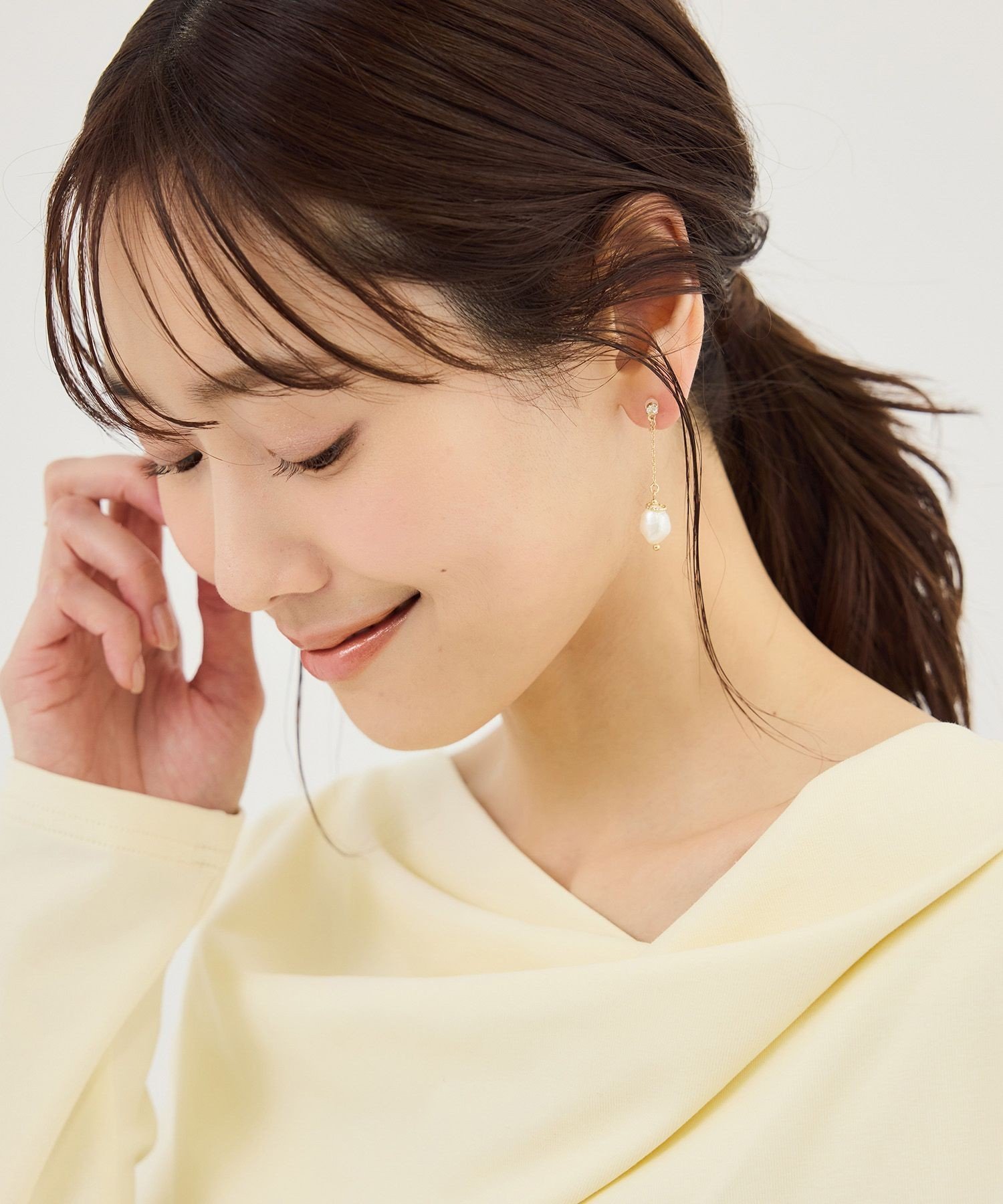 ROPE' PICNIC PASSAGE チェーン/パールノンホールピアス ロペピクニック アクセサリー・腕時計 ピアス ゴールド シルバー