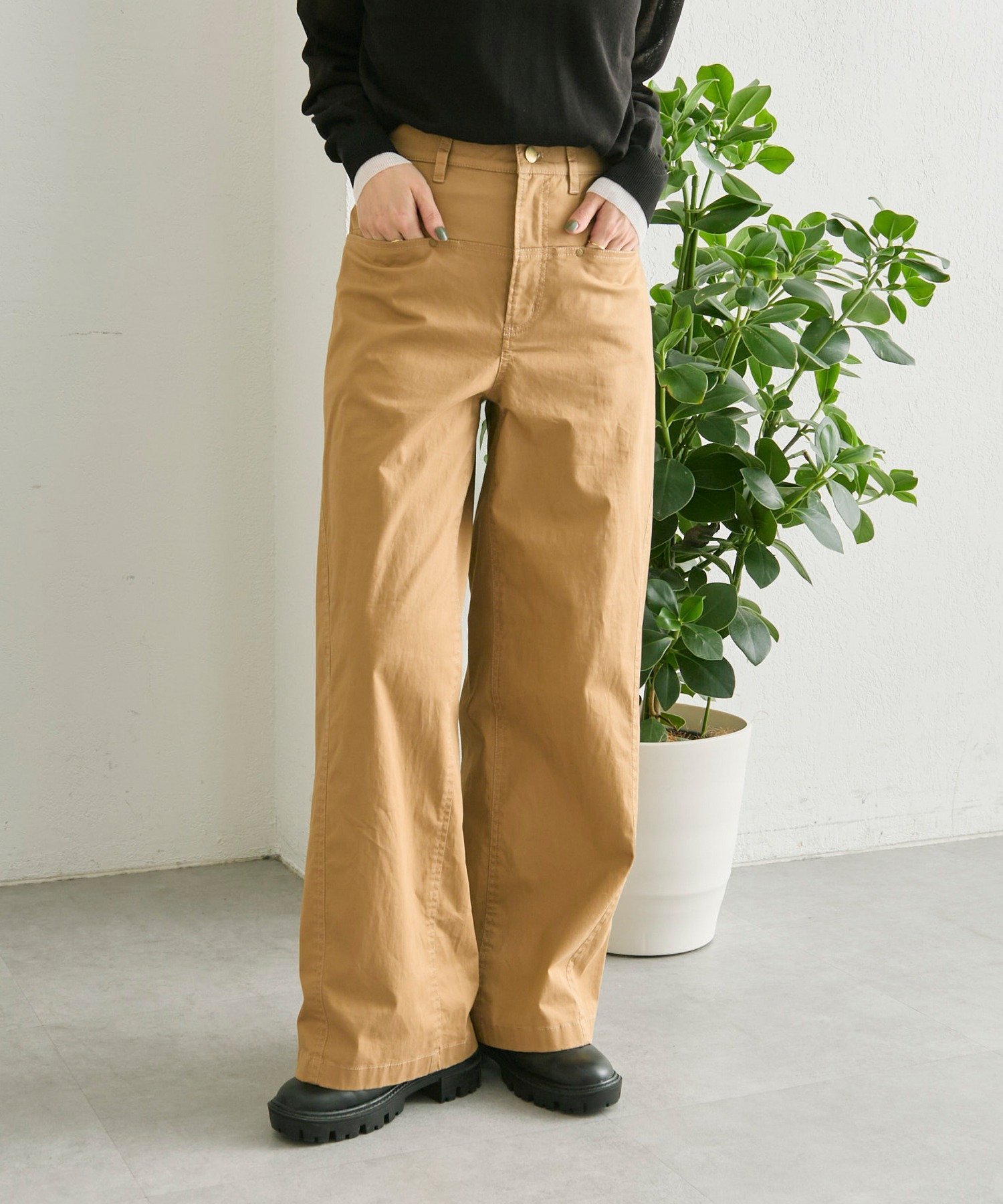 切替パンツ【SUM1 STYLE】 イア パピヨネ パンツ その他のパンツ ブラウン