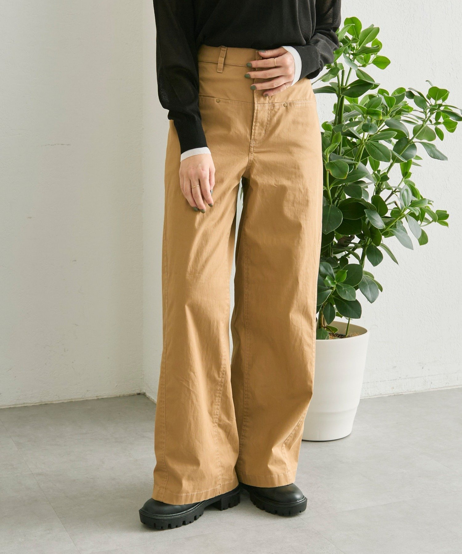 切替パンツ【SUM1 STYLE】 イア パピヨネ パンツ その他のパンツ ブラウン
