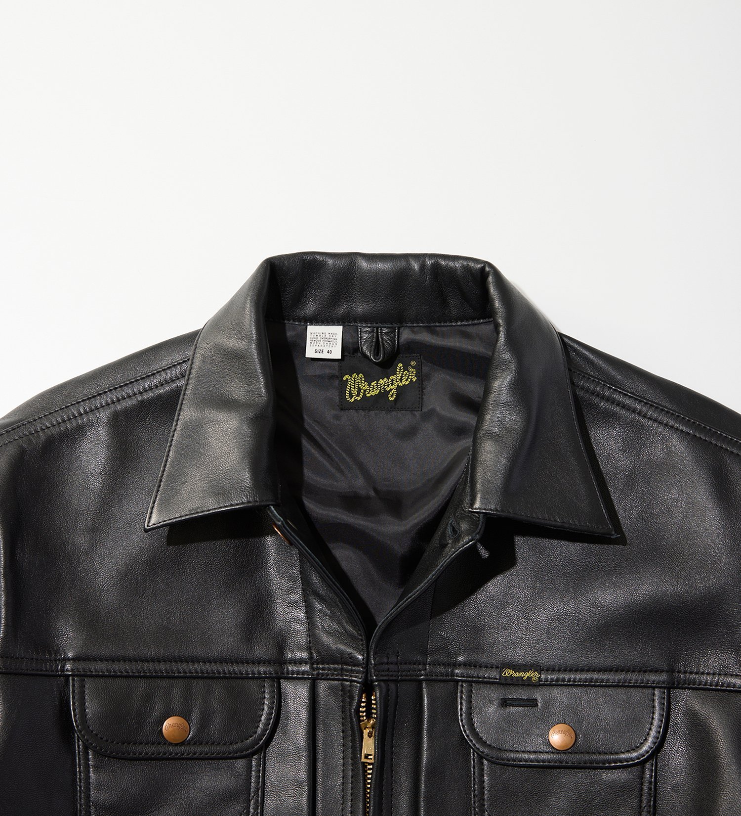 Wrangler Wrangler 24MJZ LEATHER【ゴートレザー】/ジャケット エドウインオンラインモール ジャケット・アウター その他のジャケット・アウター ブラック【送料無料】