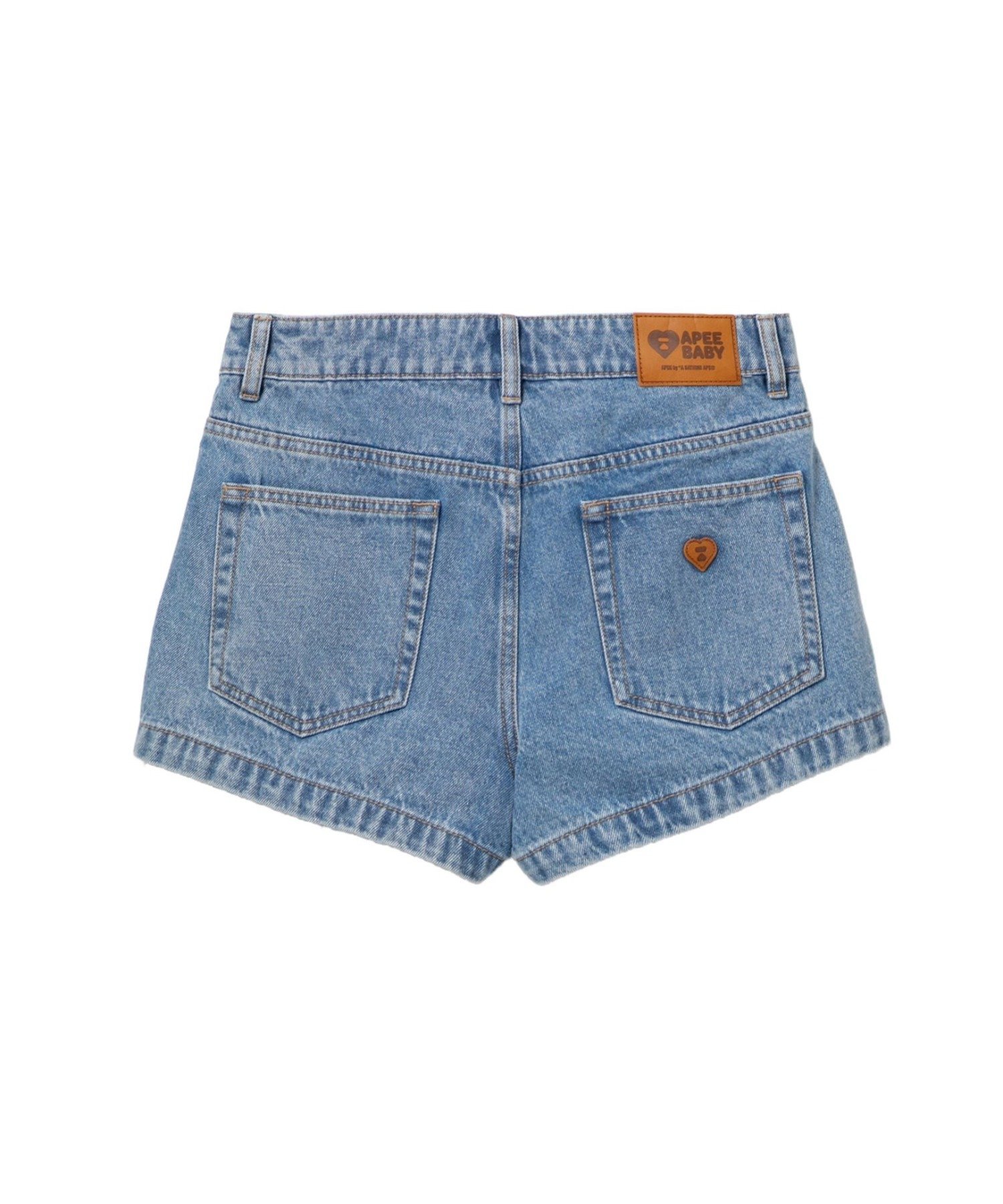 A BATHING APE PU BADGE WASHED DENIM SKORT ア ベイシング エイプ パンツ ジーン...