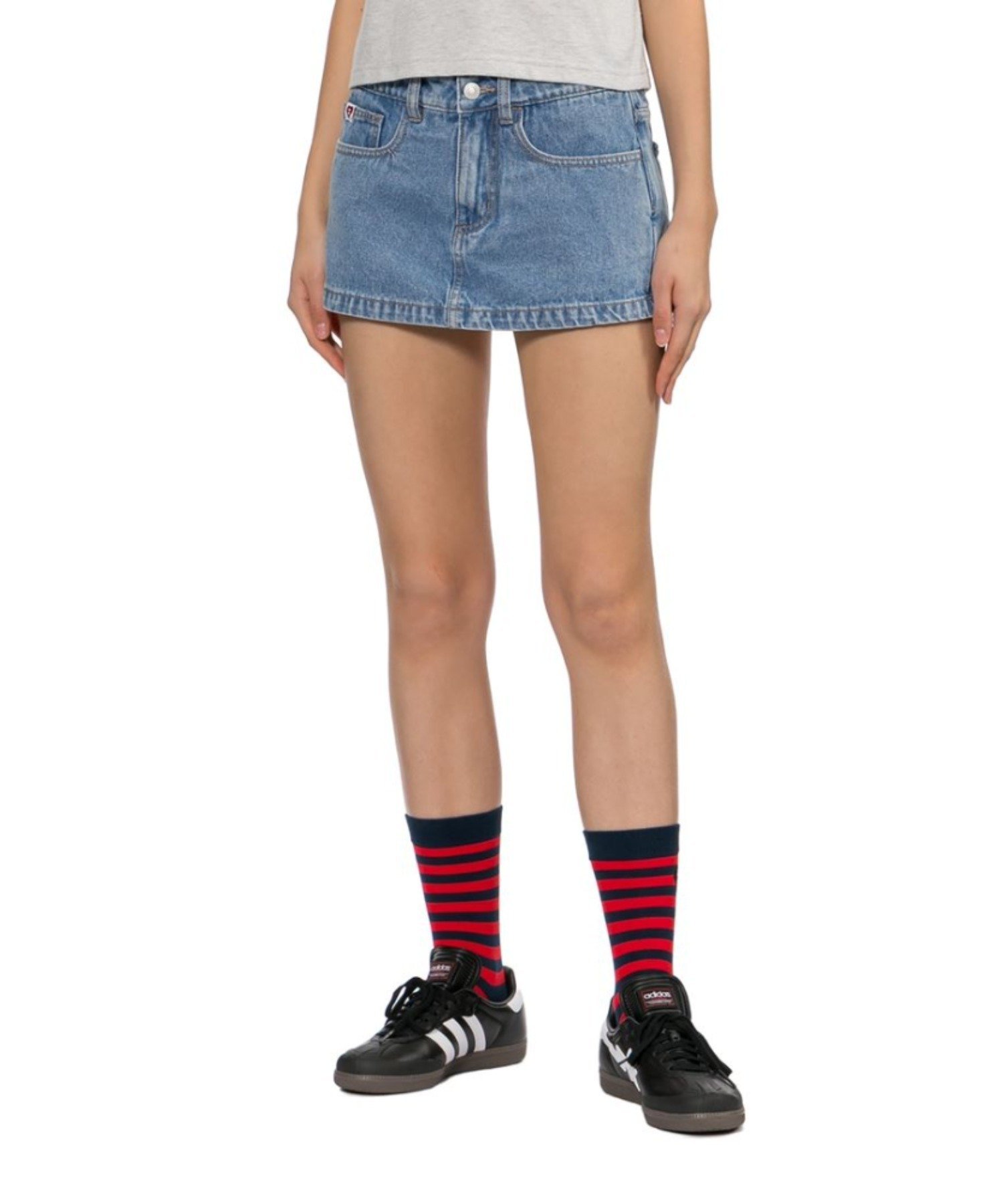 A BATHING APE PU BADGE WASHED DENIM SKORT ア ベイシング エイプ パンツ ジーン...