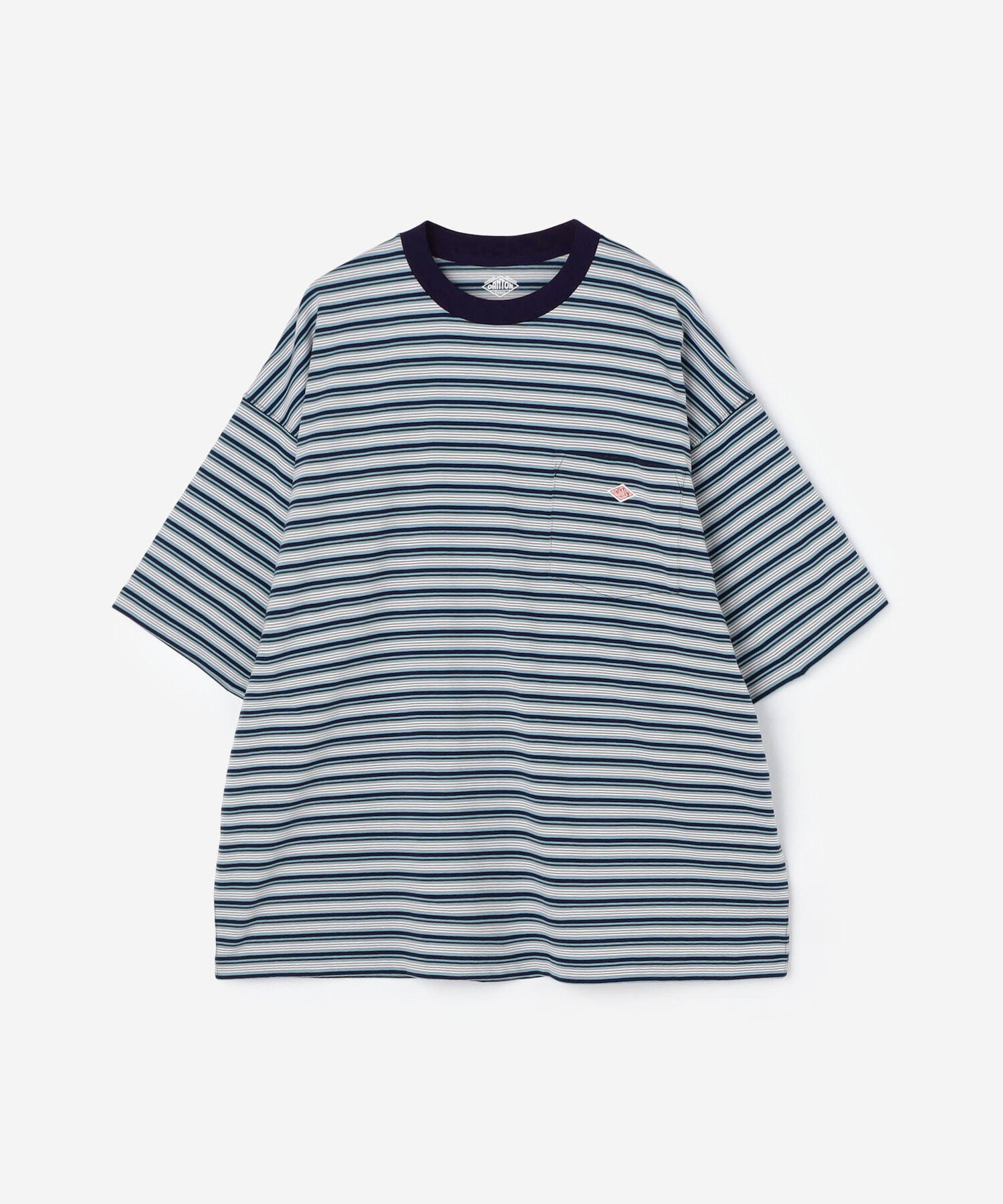 Bshop DANTON ｜ ボーダー クルーネック 半袖ポケットTシャツ MEN ビショップ トップス カットソー・Tシャツ ブラック ブルー【送料無料】