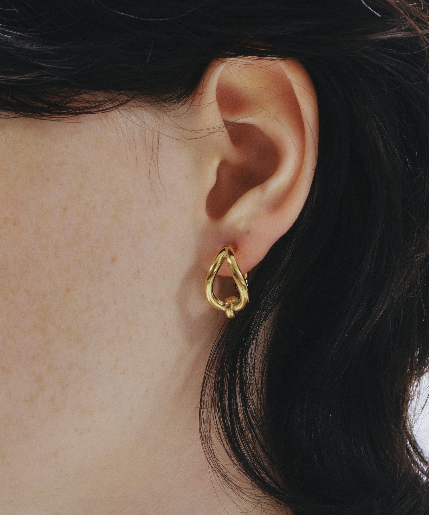 GOLDY ノット ドロップ ワンタッチ ステンレス ピアス ゴールディ アクセサリー・腕時計 ピアス ゴールド シルバー
