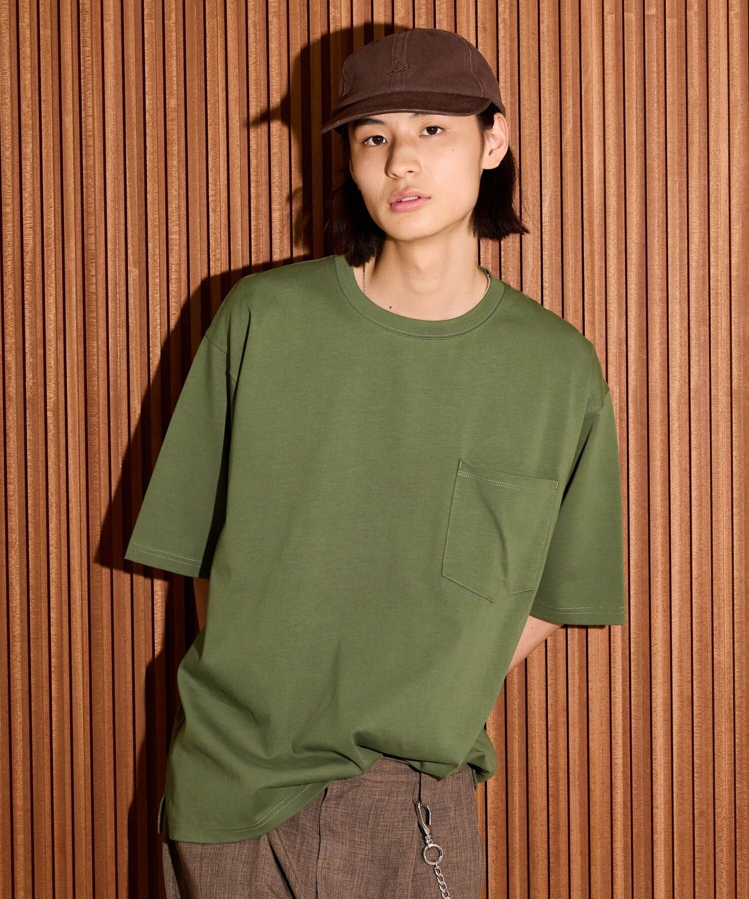 LAKOLE ＜UNISEX＞ヘビーウエイトパックポケットTシャツ ラコレ トップス カットソー・Tシャツ ホワイト ブラック グリーン ネイビー