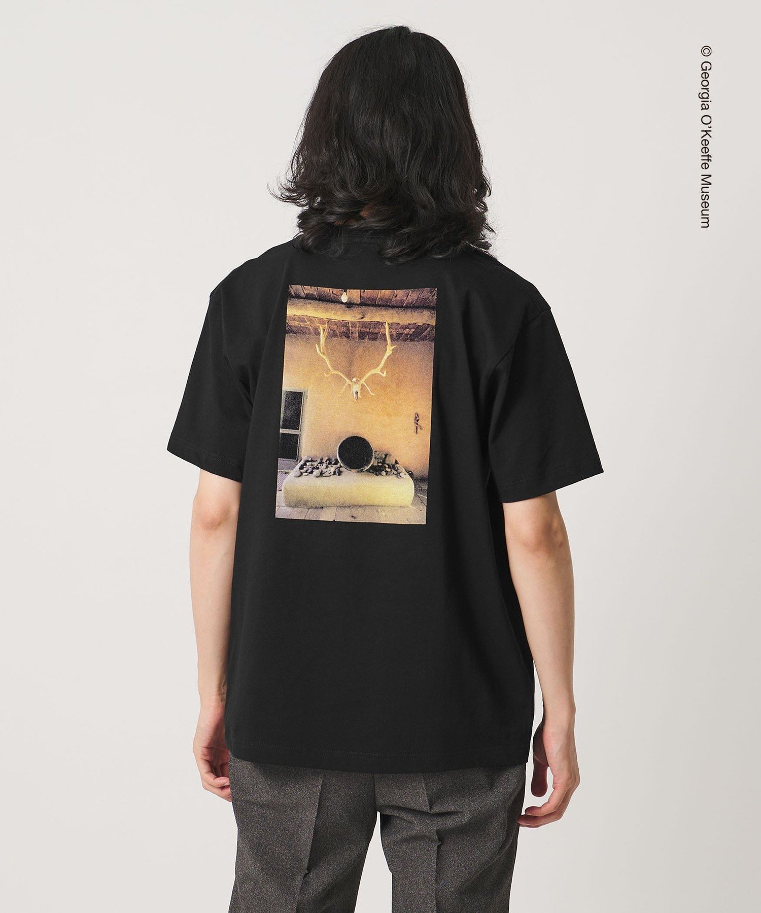 【SALE／30%OFF】UNITED ARROWS 【別注】＜Georgia O'Keeffe Museum＞ グラフィック Tシャツ ユナイテッドアローズ トップス カットソー・Tシャツ ブラック ホワイト【送料無料】