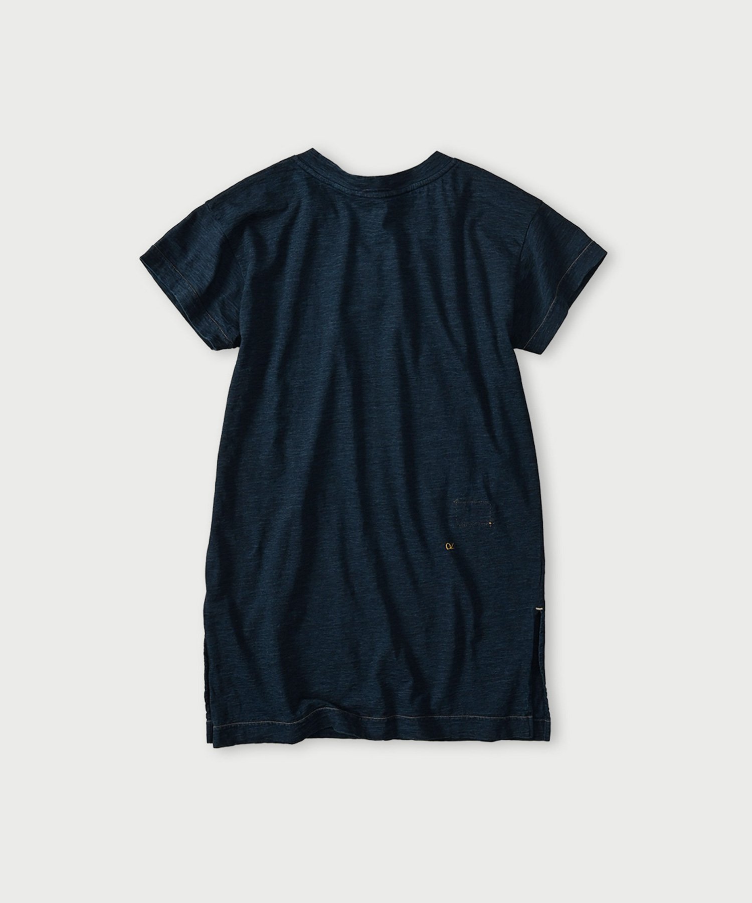 45R 天竺のVネックチュニック(インディゴ) フォーティファイブアール トップス カットソー・Tシャツ