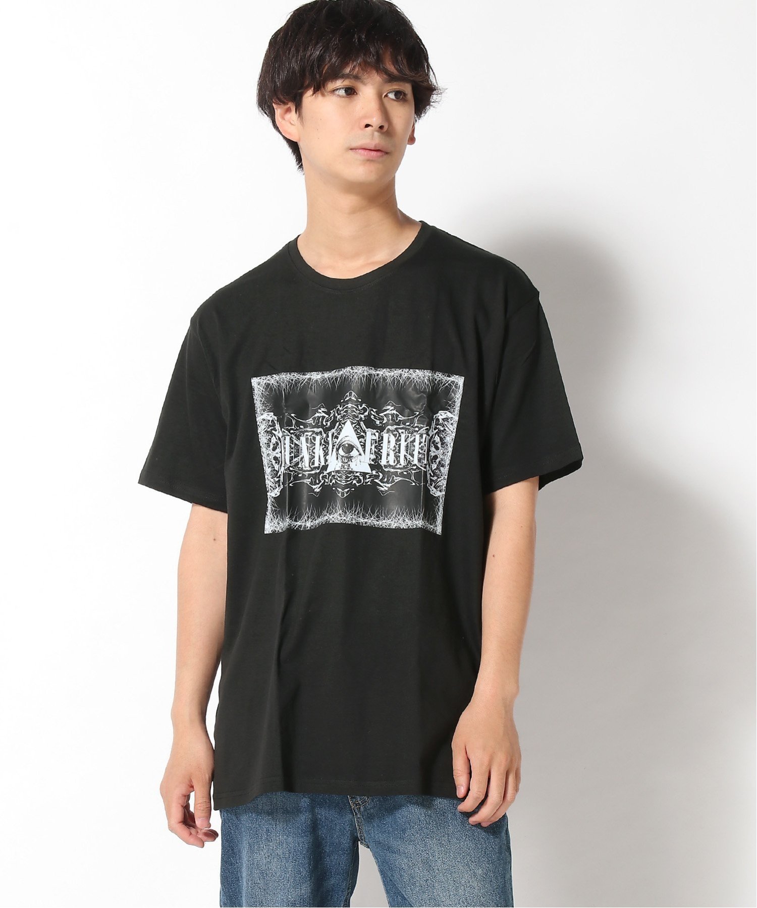 FUNKY FRUIT FUNKYFRUIT/(U)瞳ロゴプリントTシャツ ファンキーフルーツ トップス カットソー Tシャツ ブラック【送料無料】