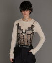 PRANK PROJECT シースルービスチェレイヤードトップ / See-through Bustier Layered Top プランク プロジェクト トップス カットソー Tシャツ ベージュ【送料無料】