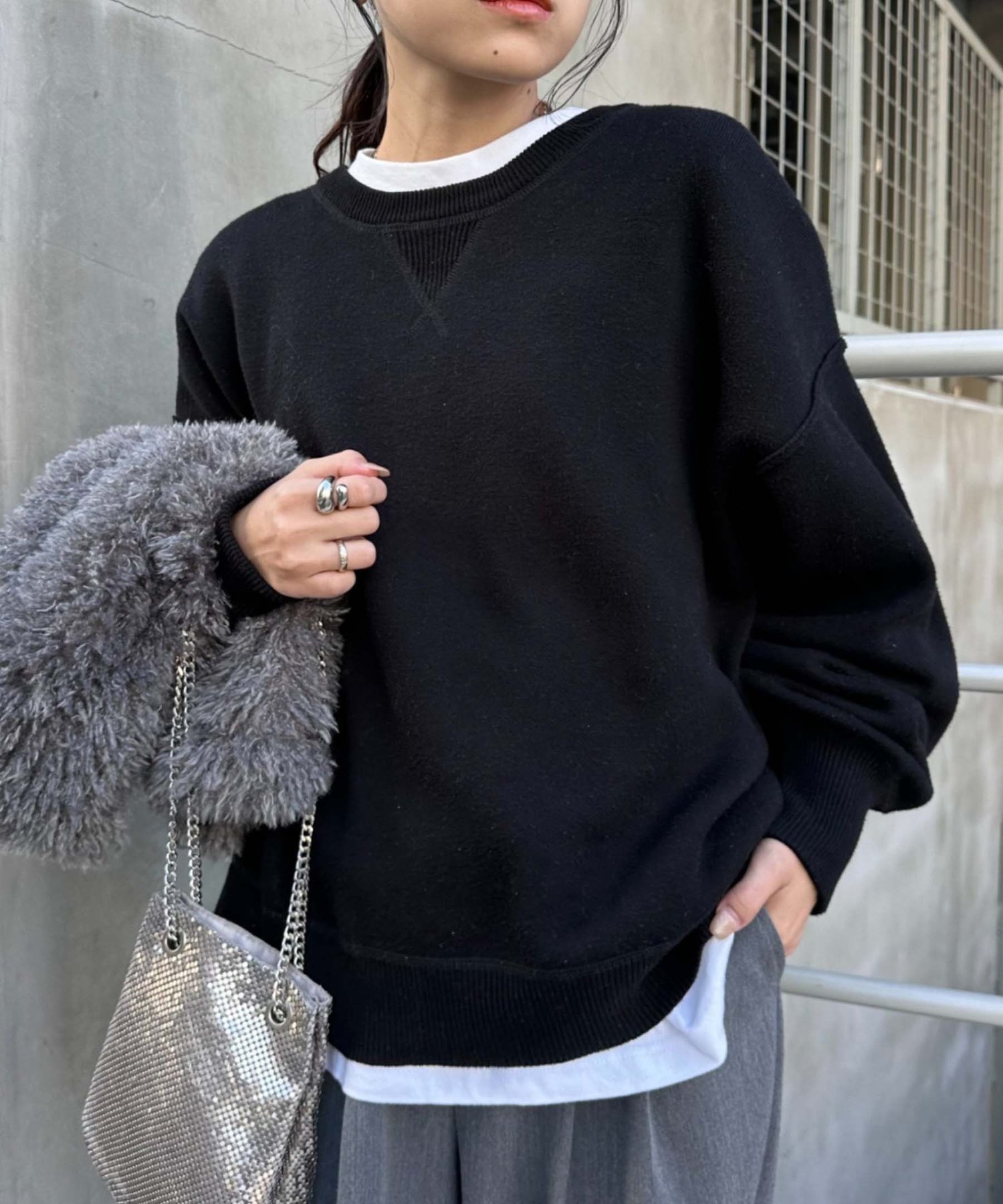 【SALE／10%OFF】CIAOPANIC TYPY 【綿100%で洗える】《16色展開》スウェットライクボリュームスリーブニット チャオパニックティピー トップス ニット ベージュ グレー ピンク イエロー ブラウン レッド ホワイト グリーン ブルー パープル ブラック