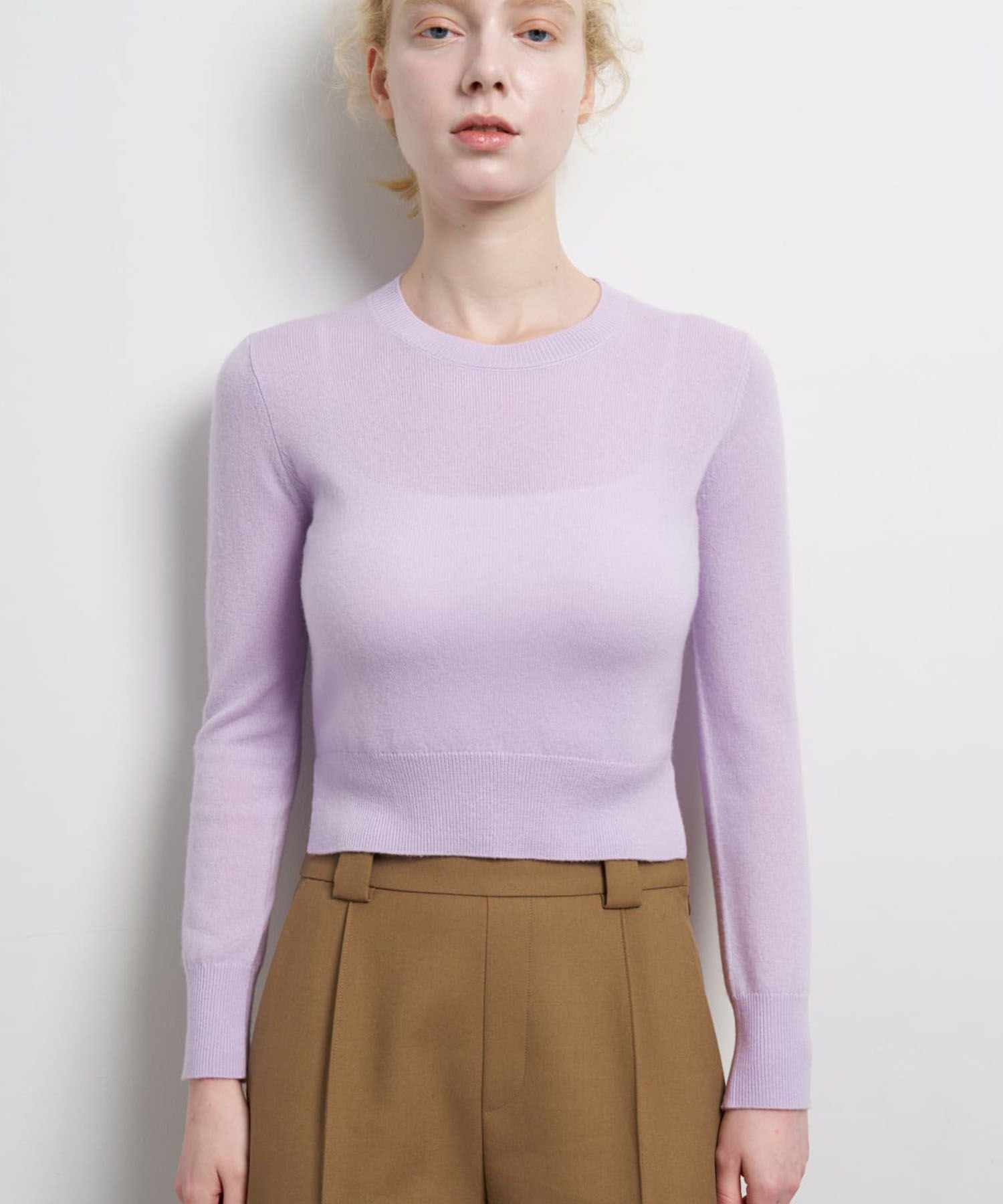 【SALE／50%OFF】LANVIN en Bleu ピュアカシミヤニット ランバンオンブルー トップス ニット ブラック グレー パープル【送料無料】