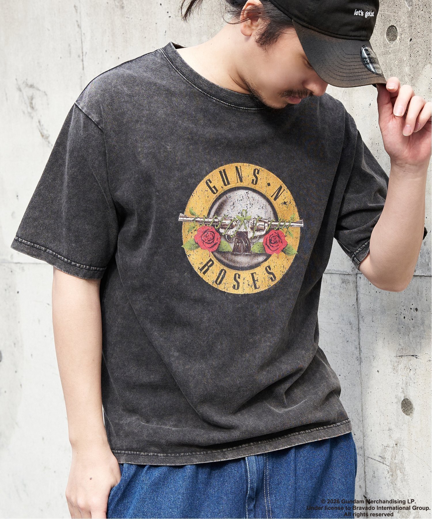 VENCE share style MENs Guns N' Roses ガンズ・アンド・ローゼズ バンドT ヴァンス エクスチェンジ トップス カットソー・Tシャツ ホワイト ブラック