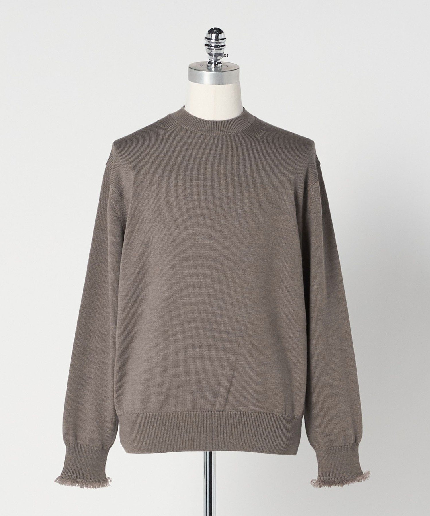 ＜LOEFF＞9ゲージ フリンジ ニットプルオーバー MEN'S ユナイテッドアローズ アウトレット トップス ニット ベージュ ネイビー