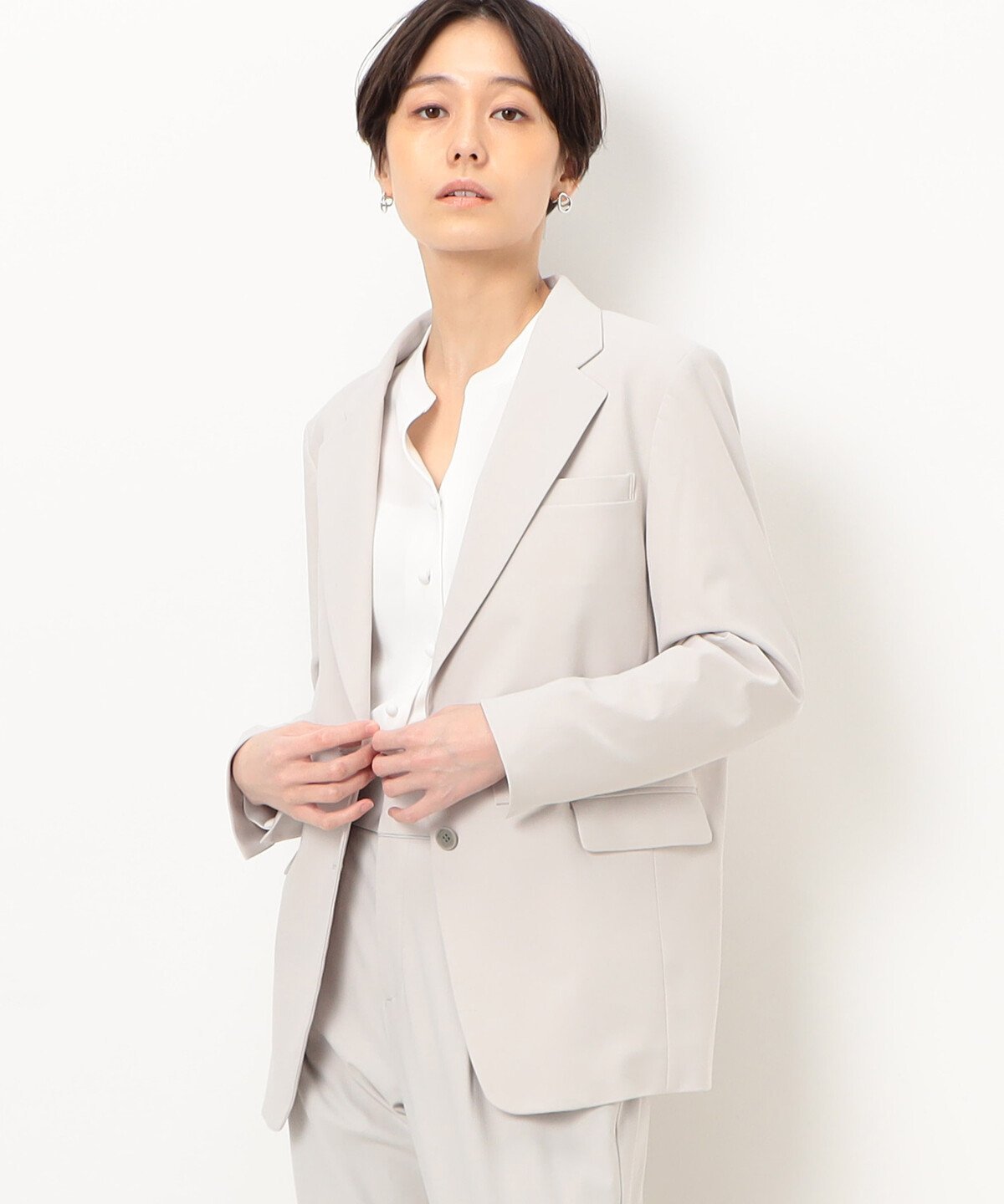 COMME CA TALL [ TALLサイズ ] 【セットアップ対応】メリルハイテンション ジャケット コムサ ジャケット・アウター テーラードジャケット・ブレザー ブラック ブルー グレー【送料無料】