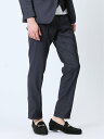 【SALE/41%OFF】TAKA-Q クロスストレッチ スリムフィット ノータックスラックス デニム風紺(セットアップ可能) タカキュー スーツ・フォーマル ...