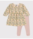 【SALE/30%OFF】PETIT BATEAU プリント長袖ワンピース&レギンスセット プチバトー ワンピース・ドレス ワンピース【送料無料】