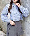 【SALE/20%OFF】INGNI INGNI/(W)ギンガムリボンショートSH、ストライプリボンショートSH イング トップス シャツ・ブラウス ブルー ブ...