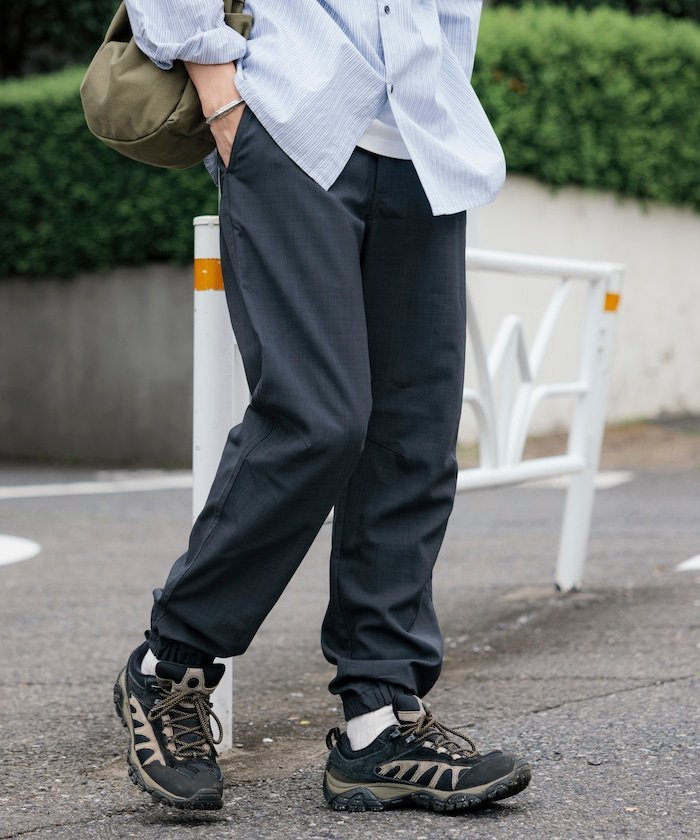 速乾素材 リラックスフィット ジョガーパンツ リネン風 ホームケア 25SS フリークスストア パンツ その他のパンツ グレー ホワイト ブラック