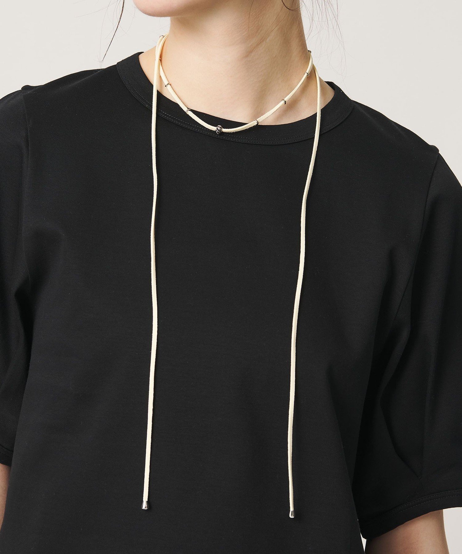 BEAUTY&YOUTH UNITED ARROWS コード*メタルパーツ チョーカー ネックレス ビューティー＆ユース　ユナイテッドアローズ アクセサリー・腕時計 ネックレス ブラック ホワイト【送料無料】
