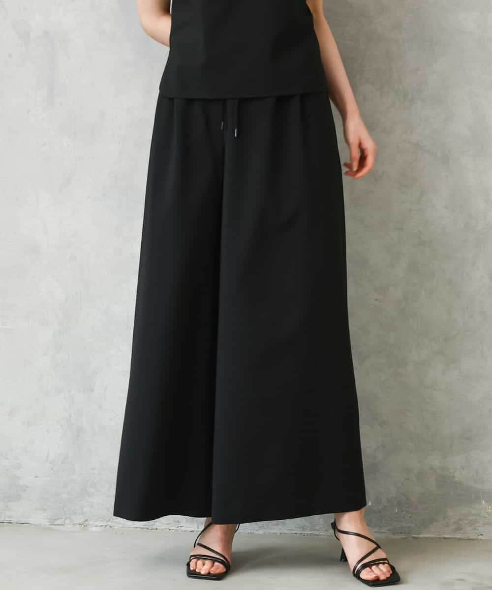 MICHEL KLEIN [セットアップ対応/リラックスボトム]ドローストリングワイドパンツ ミッシェルクラン パンツ その他のパンツ ブラック ブラウン