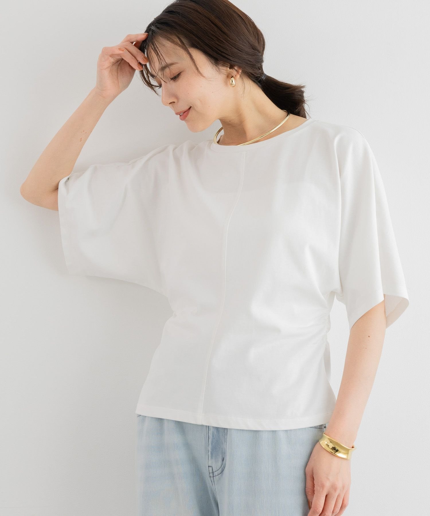 GIZAセンターシームT【WEB限定カラー / 汗染み軽減】 バンヤードストーム トップス カットソー・Tシャツ ブラウン ホワイト グリーン
