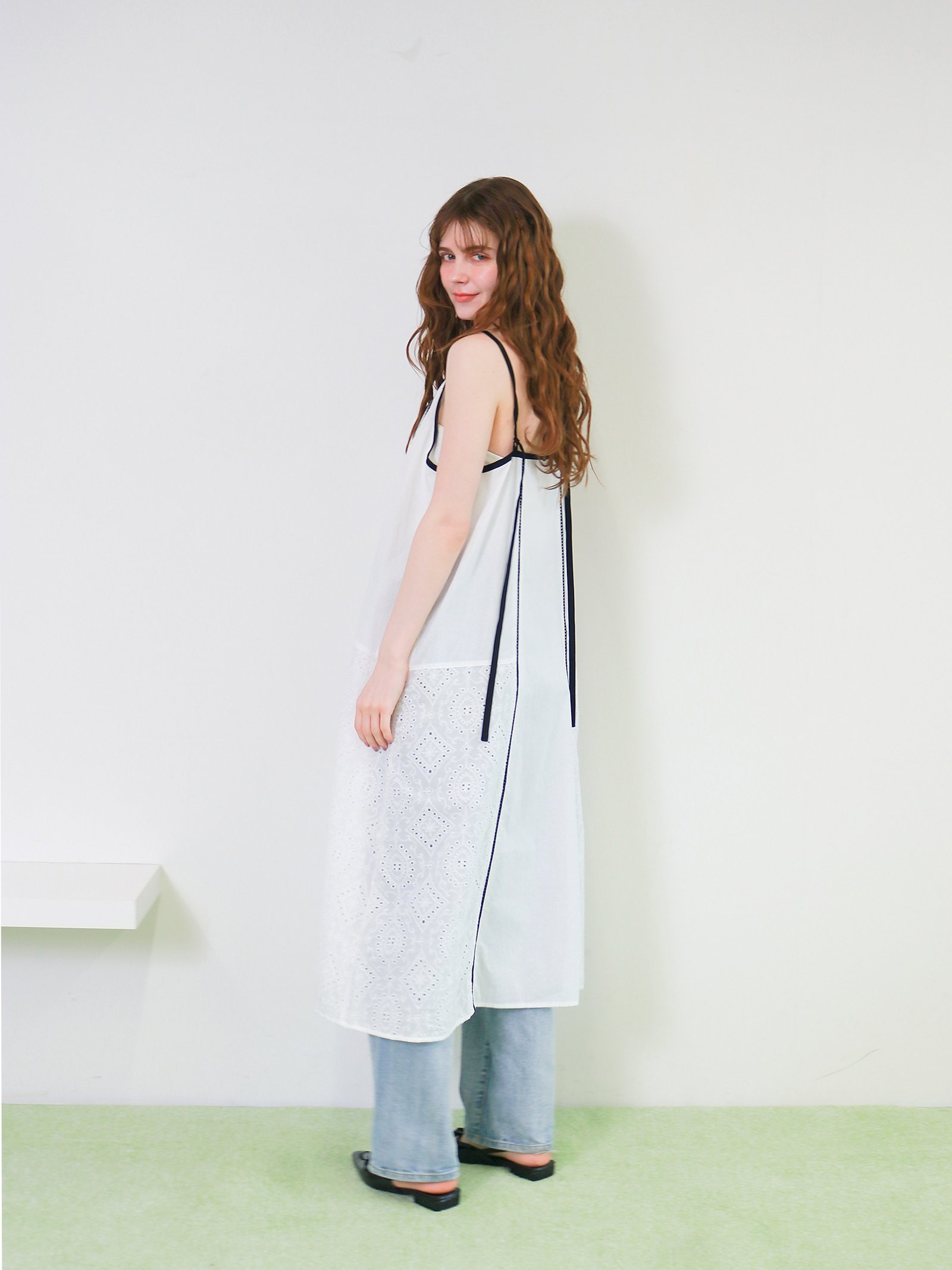 mic by Olu. 【mic】ローンレースワンピース オルドット ワンピース・ドレス ワンピース ホワイト ブラック