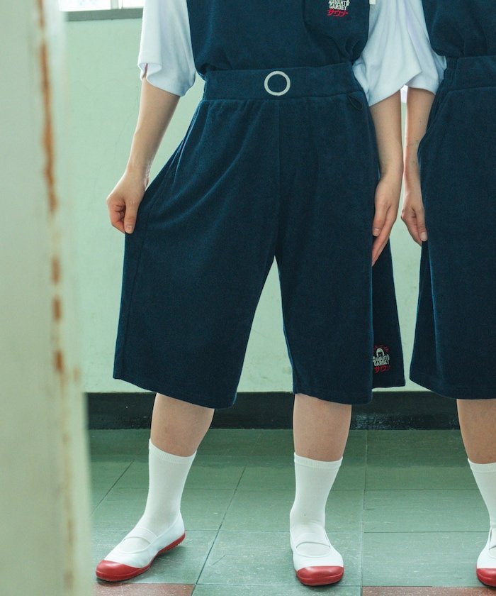 SAUVENIR アバンギャルディ×SAUVENIR×FREAK'S STORE 別注 オールナイトサウナ KANNAIGI 制服TEE&パンツ&ナップサック セット[パイル] フリークスストア トップス カットソー・Tシャツ ネイビー