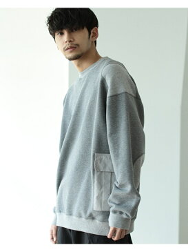 【SALE/50%OFF】BEAMS MEN BEAMS / ミリタリー クルーネック スウェット ビームス メン カットソー スウェット グレー カーキ【送料無料】