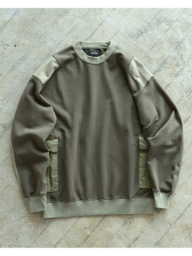 【SALE/50%OFF】BEAMS MEN BEAMS / ミリタリー クルーネック スウェット ビームス メン カットソー スウェット グレー カーキ【送料無料】