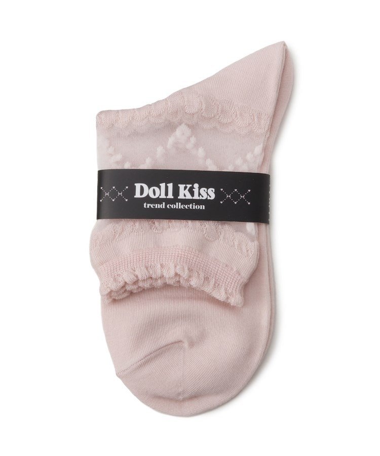 Doll Kiss シースルーハート*リボンソックス エスペランサ 靴下・レッグウェア 靴下 ピンク