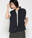 【SALE/50%OFF】CROCODILE (W)ギャザー ブルゾン ジレ 【手洗いOK】 クロコダイル トップス ベスト・ジレ ネイビー ベージュ【送料無料...