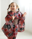 Nico@ntique ニコアンティーク 子供浴衣3点セット 芙蓉エフェクト レッド ウタタネ 着物・浴衣・和装小物 浴衣 レッド【送料無料】
