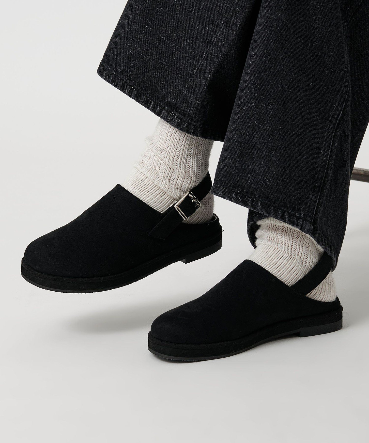 【SALE／50%OFF】CITEN ＜CITEN＞スウェードライククロッグシューズ ユナイテッドアローズ アウトレット シューズ・靴 サンダル ベージュ ブラック