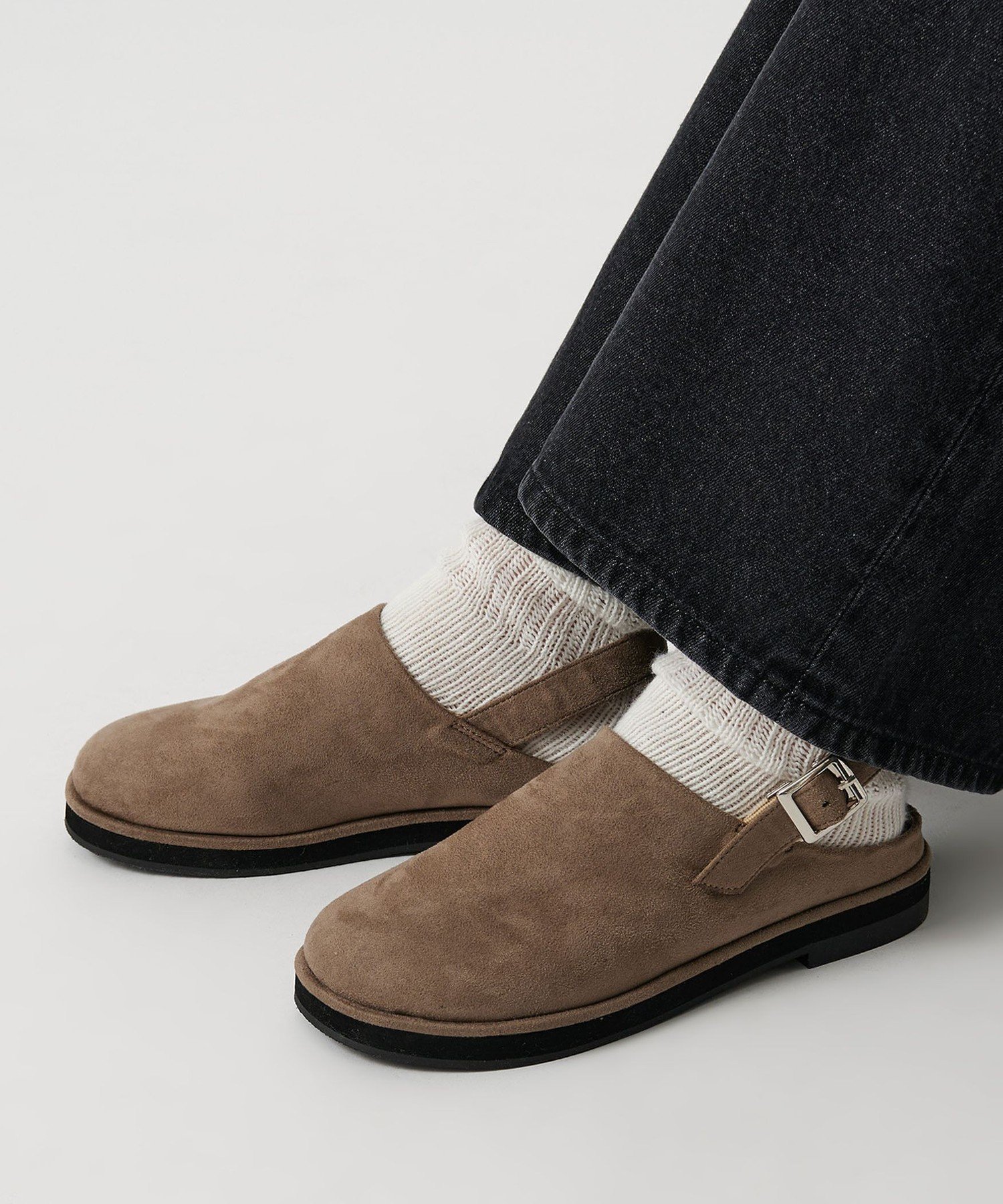 【SALE／30%OFF】CITEN ＜CITEN＞スウェードライククロッグシューズ ユナイテッドアローズ アウトレット シューズ・靴 サンダル ベージュ ブラック【送料無料】