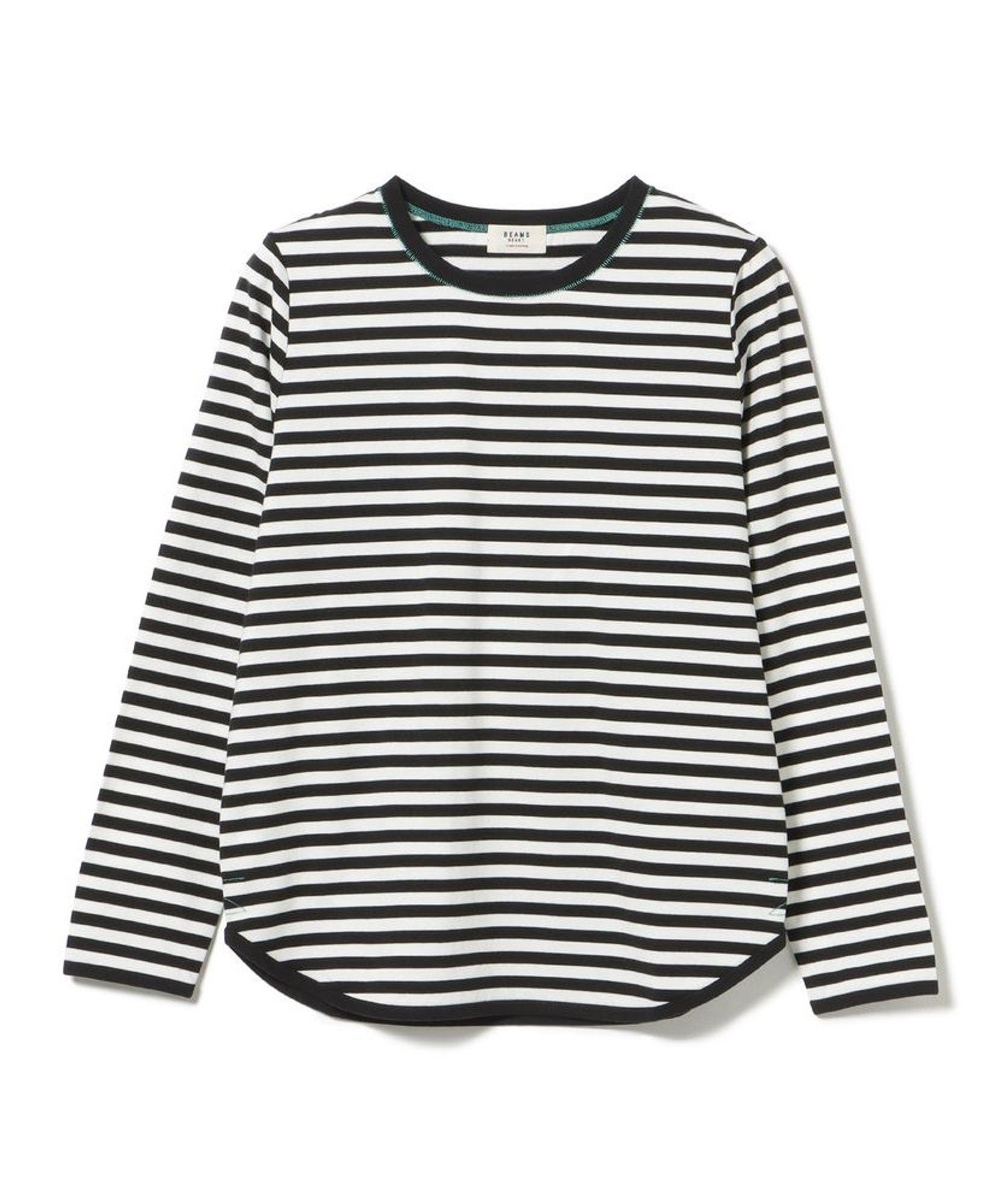 WOMEN ボーダー テンチ プルオーバー ビームス ハート トップス カットソー・Tシャツ ブラック ベージュ レッド