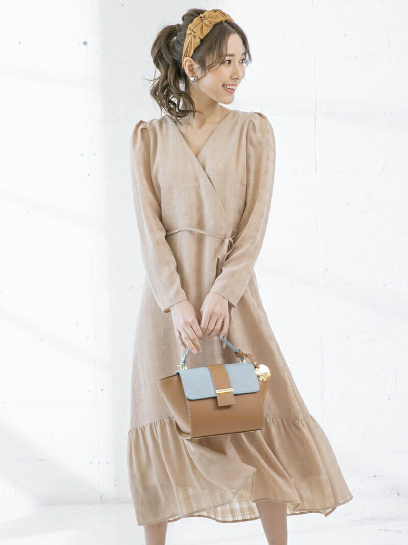 【SALE／70%OFF】QUEENS COURT シアーチェックワンピース クイーンズコート ワンピース・ドレス シャツワンピース ベージュ パープル ピンク【送料無料】のサムネイル